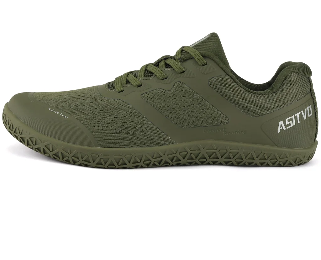 ASITVO Low-Profile Barefoot Sneaker in Army Green
