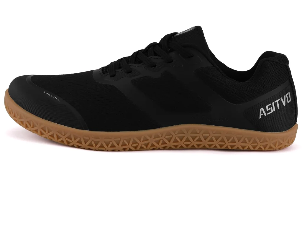 ASITVO Low-Profile Barefoot Sneaker in Black / Gum Sole