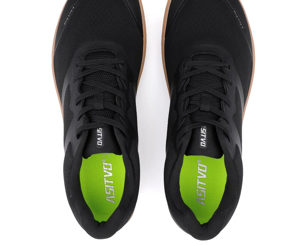 ASITVO Low-Profile Barefoot Sneaker in Black / Gum Sole, view 4