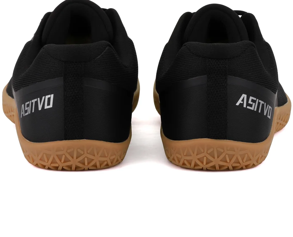 ASITVO Low-Profile Barefoot Sneaker in Black / Gum Sole, view 6