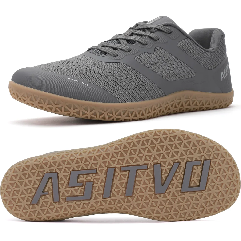 ASITVO Low-Profile Barefoot Sneaker in Dark Gray / Gum Sole, view 2
