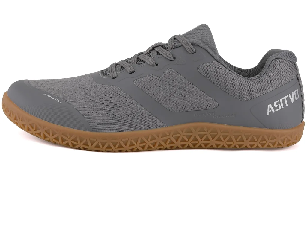 ASITVO Low-Profile Barefoot Sneaker in Dark Gray / Gum Sole