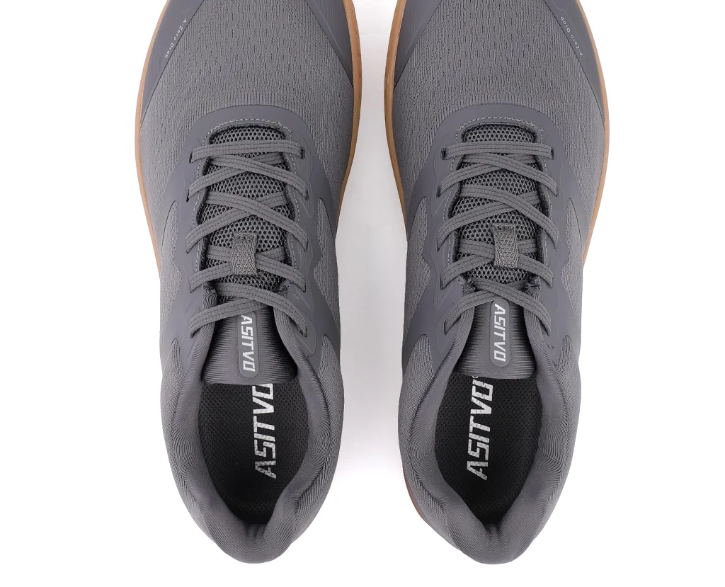 ASITVO Low-Profile Barefoot Sneaker in Dark Gray / Gum Sole, view 4
