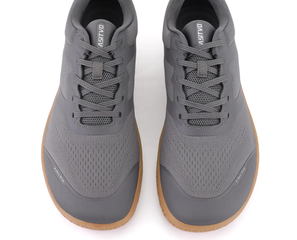 ASITVO Low-Profile Barefoot Sneaker in Dark Gray / Gum Sole, view 5