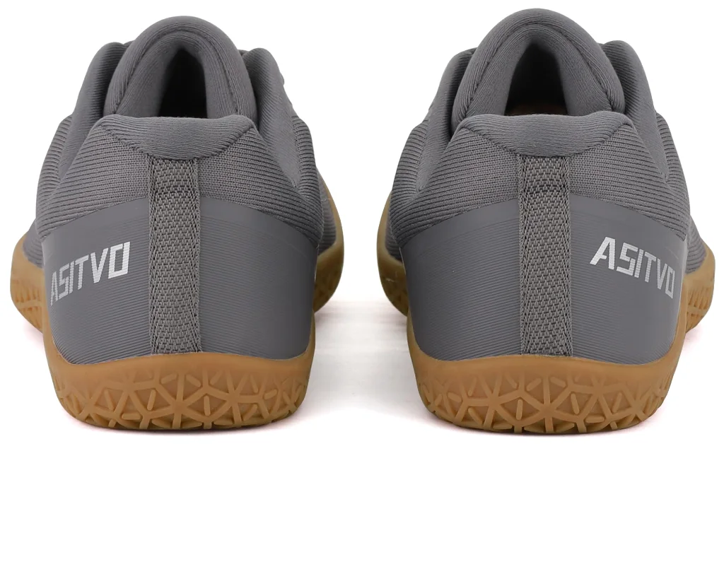 ASITVO Low-Profile Barefoot Sneaker in Dark Gray / Gum Sole, view 6