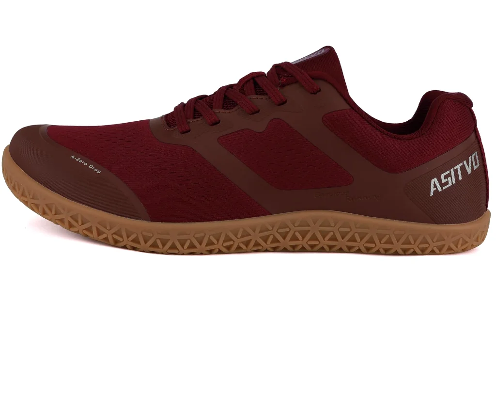 ASITVO Low-Profile Barefoot Sneaker in Date Red / Gum Sole