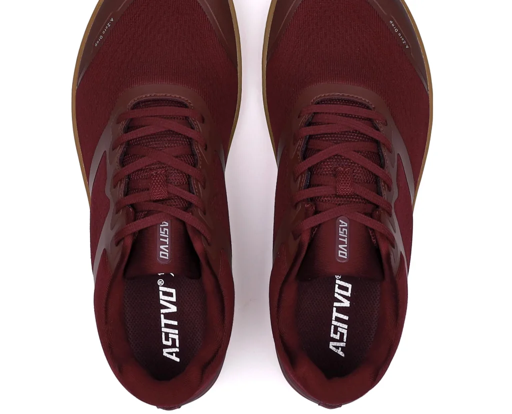 ASITVO Low-Profile Barefoot Sneaker in Date Red / Gum Sole, view 4