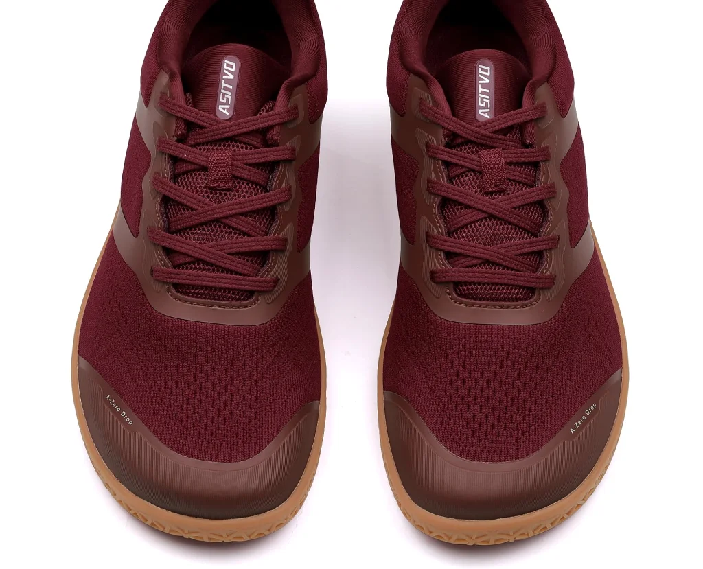 ASITVO Low-Profile Barefoot Sneaker in Date Red / Gum Sole, view 5