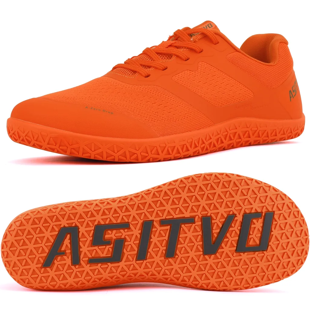 ASITVO Low-Profile Barefoot Sneaker in Fluorescent Orange, view 2