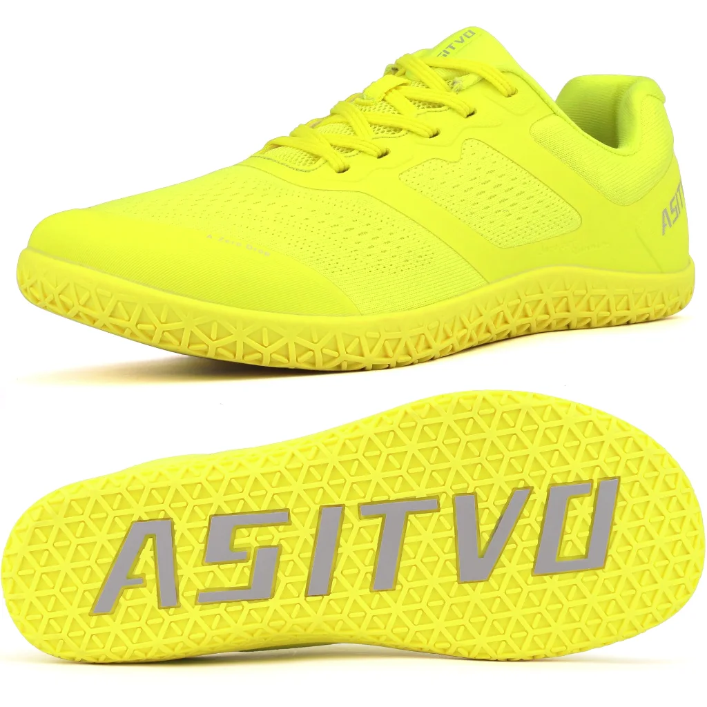 ASITVO Low-Profile Barefoot Sneaker in Fluorescent Yellow, view 2