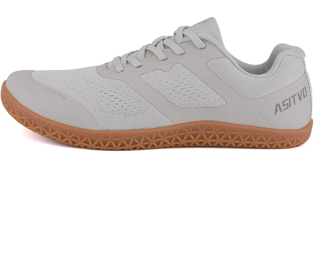 ASITVO Low-Profile Barefoot Sneaker in Light Gray / Gum Sole