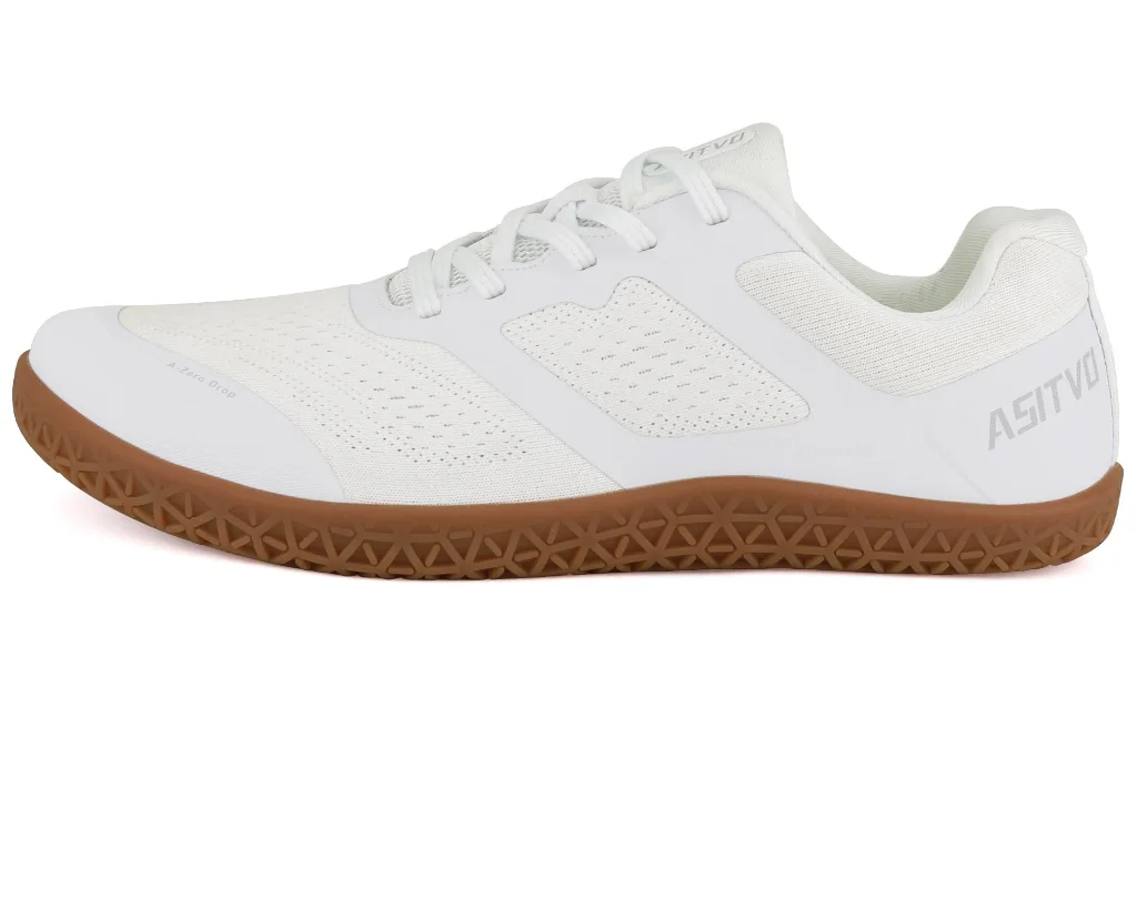 ASITVO Low-Profile Barefoot Sneaker in White / Gum Sole