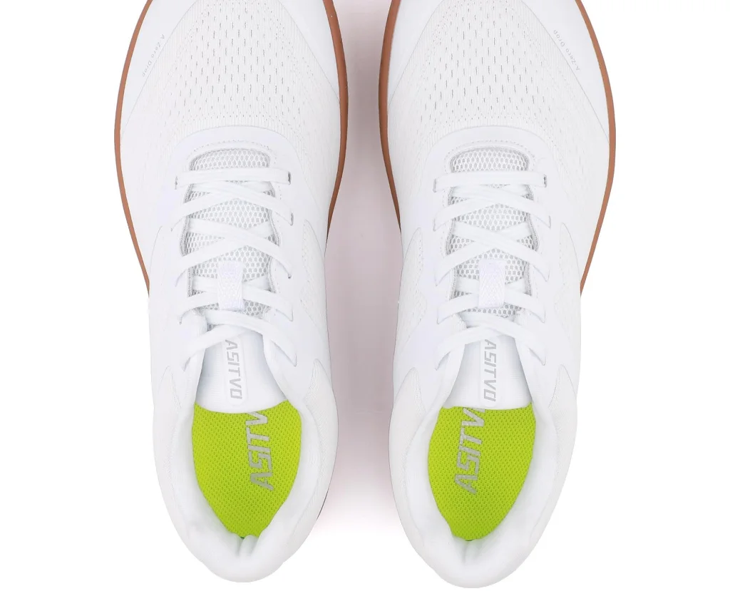ASITVO Low-Profile Barefoot Sneaker in White / Gum Sole, view 4