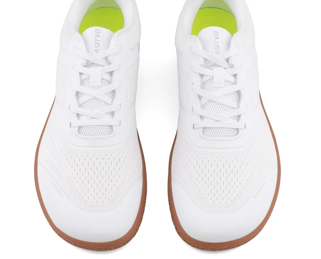 ASITVO Low-Profile Barefoot Sneaker in White / Gum Sole, view 5