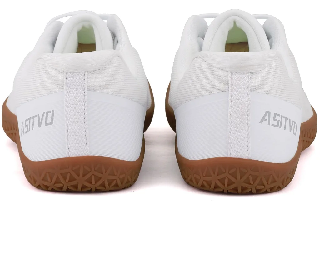 ASITVO Low-Profile Barefoot Sneaker in White / Gum Sole, view 6
