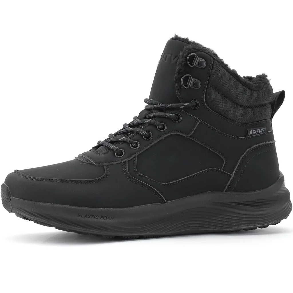 ASITVO Men’s Fur-Lined Snow Boot in Black