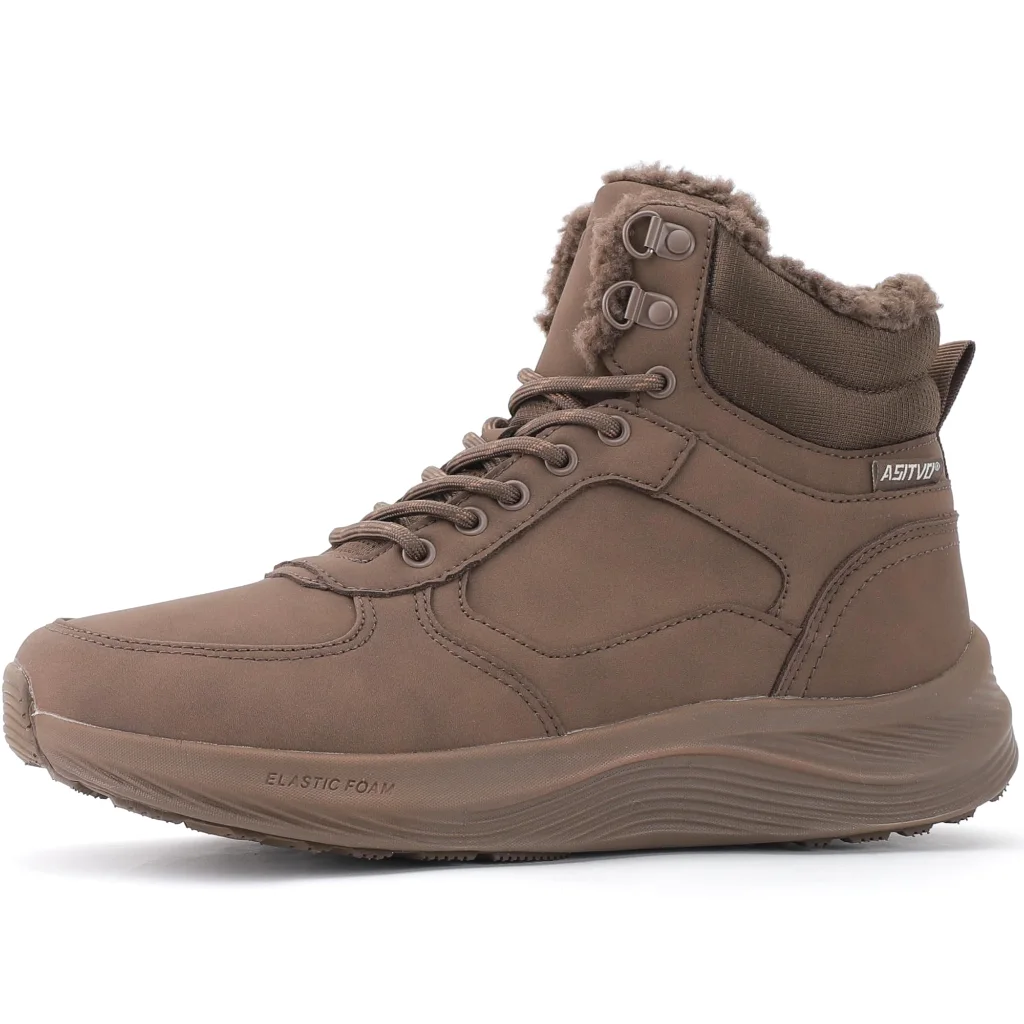 ASITVO Men’s Fur-Lined Snow Boot in Dark Brown