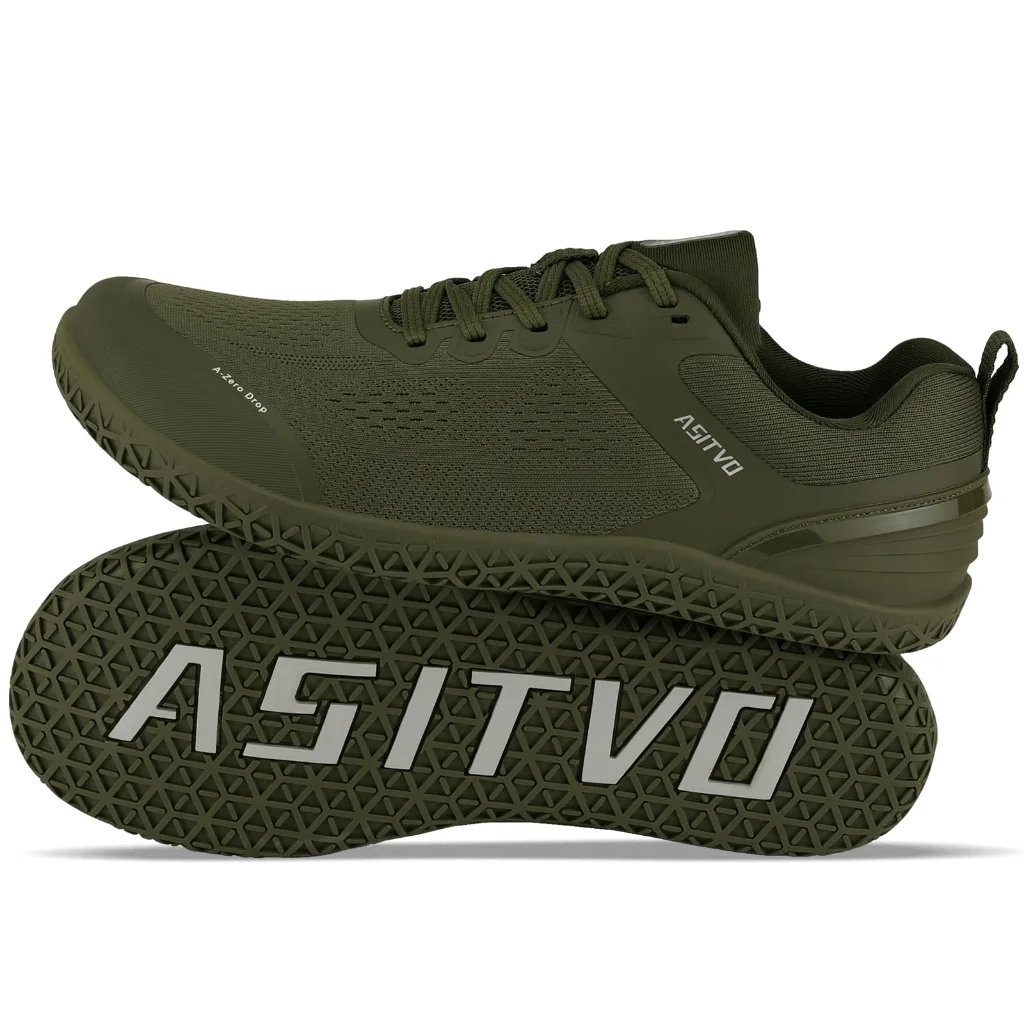 ASITVO Wide Barefoot Cross Trainer in Army Green, view 2