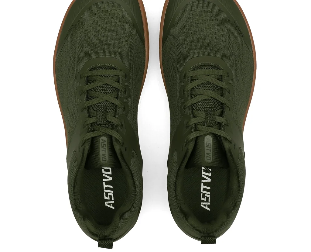 ASITVO Wide Barefoot Cross Trainer in Army Green / Gum Sole, view 4