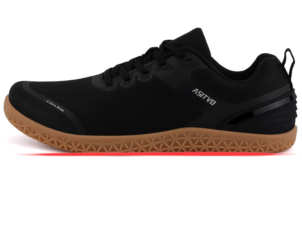 ASITVO Wide Barefoot Cross Trainer in Black / Gum Sole