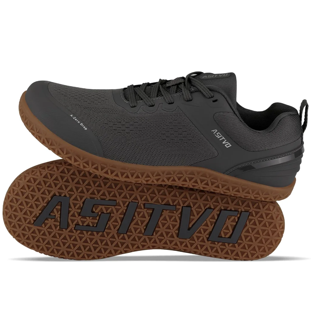 ASITVO Wide Barefoot Cross Trainer in Dark Gray / Gum Sole, view 2