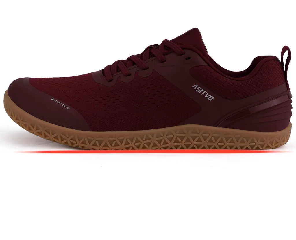 ASITVO Wide Barefoot Cross Trainer in Date Red / Gum Sole