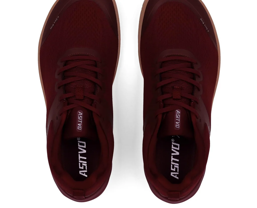 ASITVO Wide Barefoot Cross Trainer in Date Red / Gum Sole, view 4