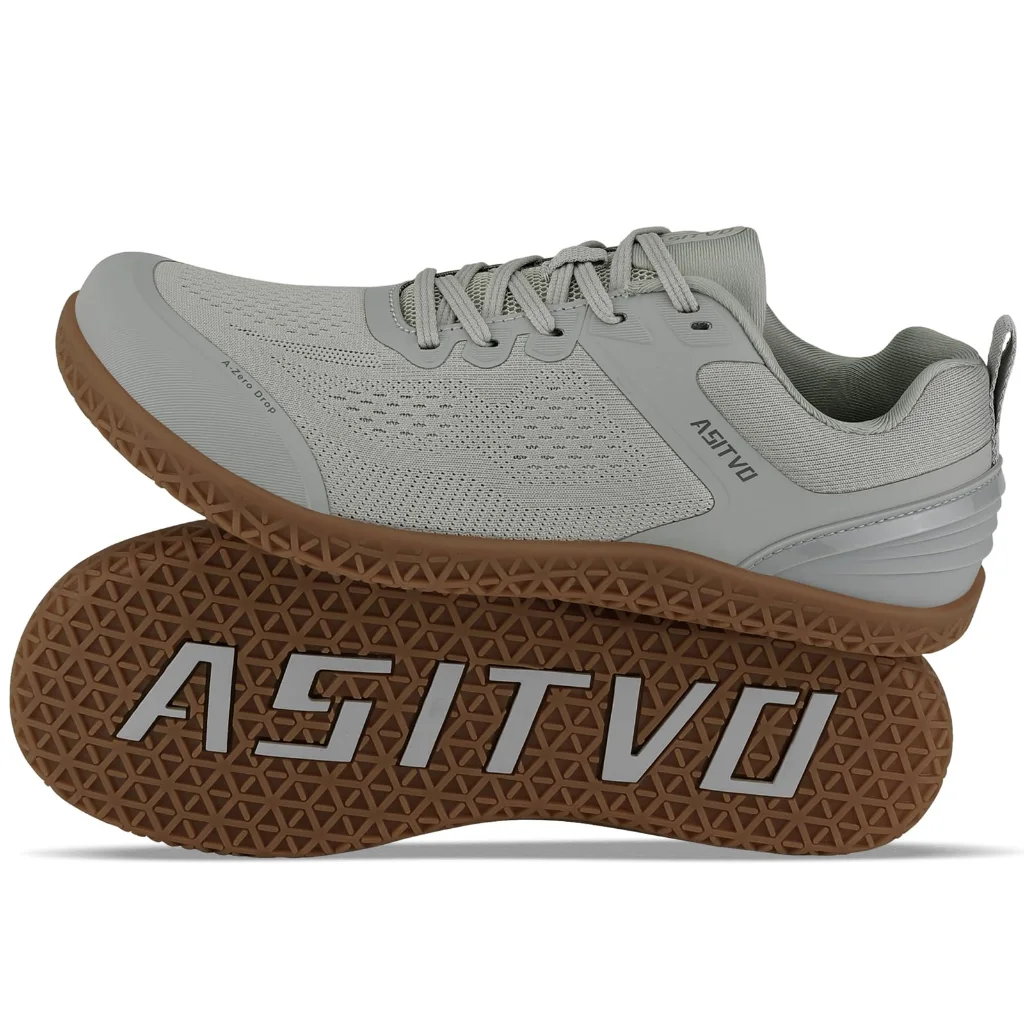 ASITVO Wide Barefoot Cross Trainer in Light Gray / Gum Sole, view 2