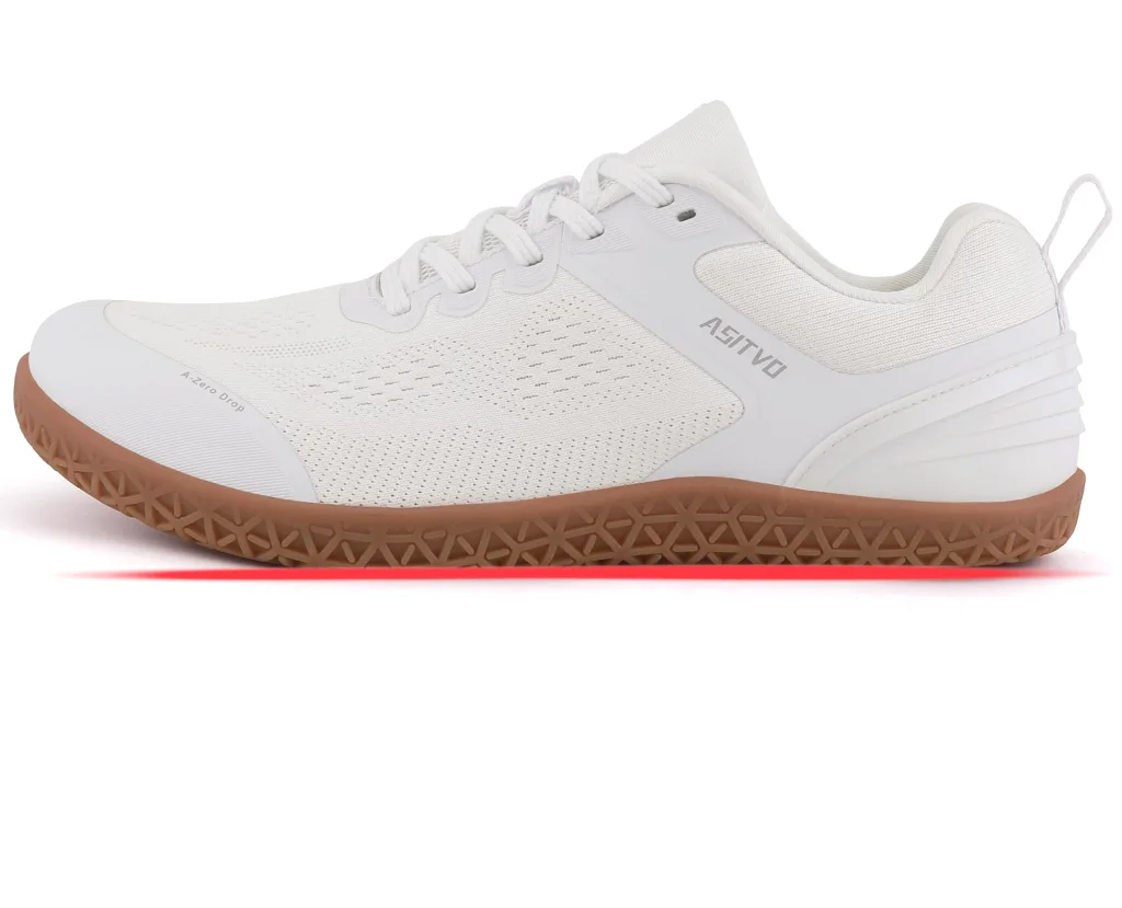 ASITVO Wide Barefoot Cross Trainer in White / Gum Sole