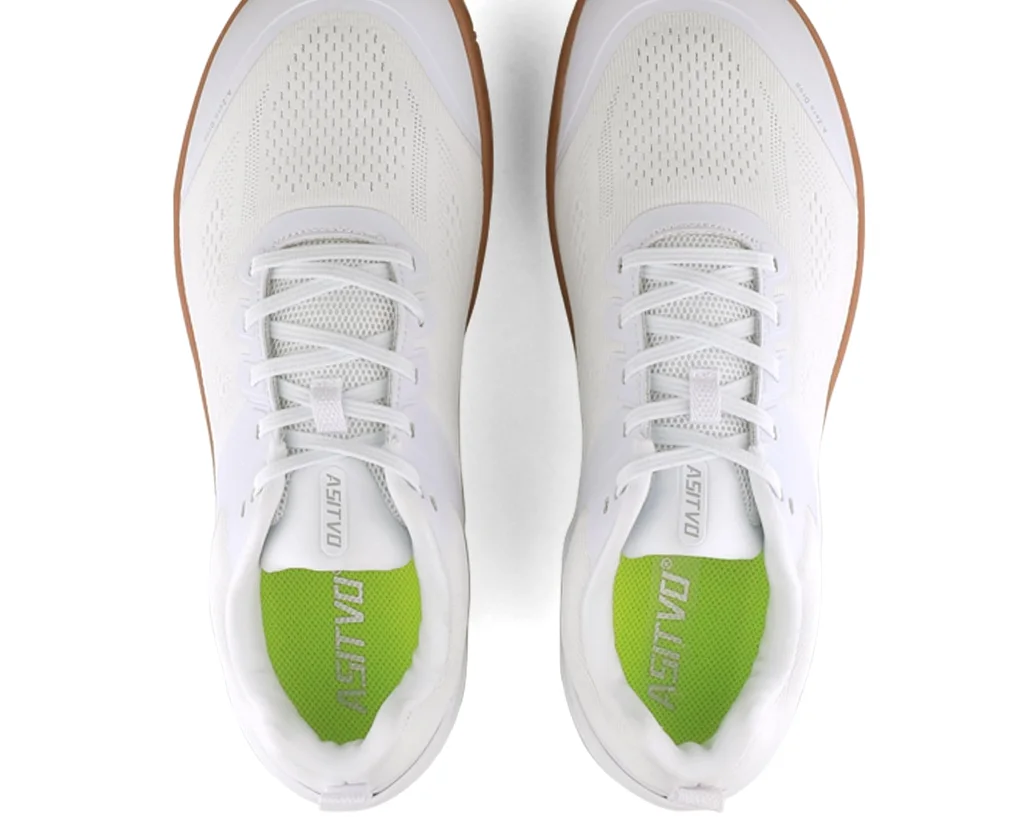ASITVO Wide Barefoot Cross Trainer in White / Gum Sole, view 4