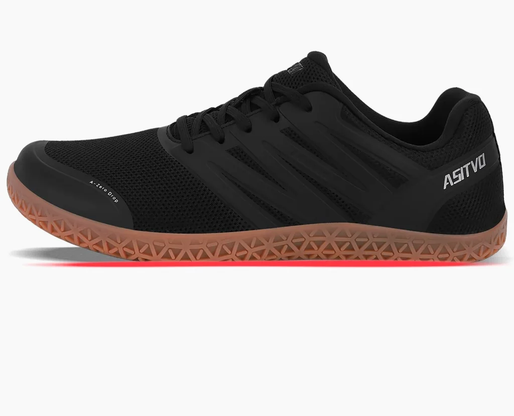 ASITVO Wide Barefoot Trainer in Black / Gum Sole