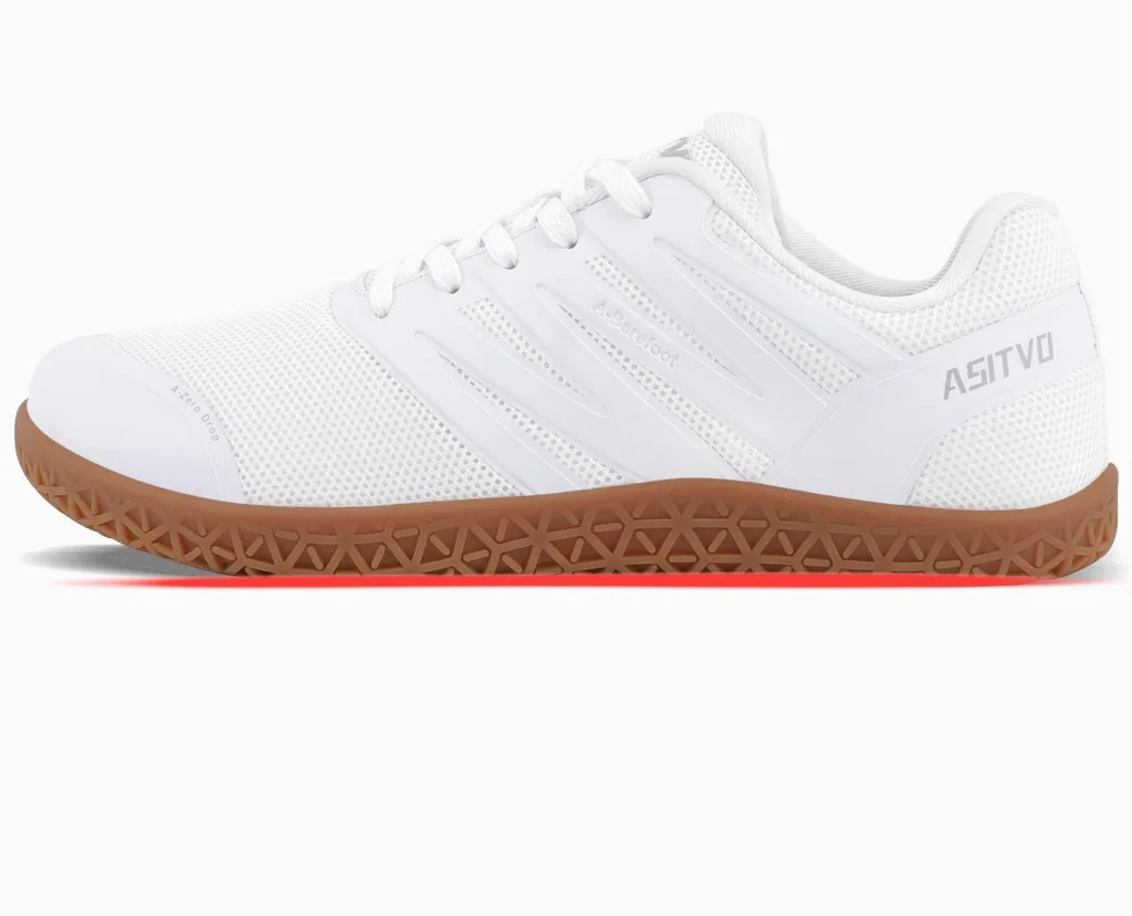 ASITVO Wide Barefoot Trainer in White / Gum Sole