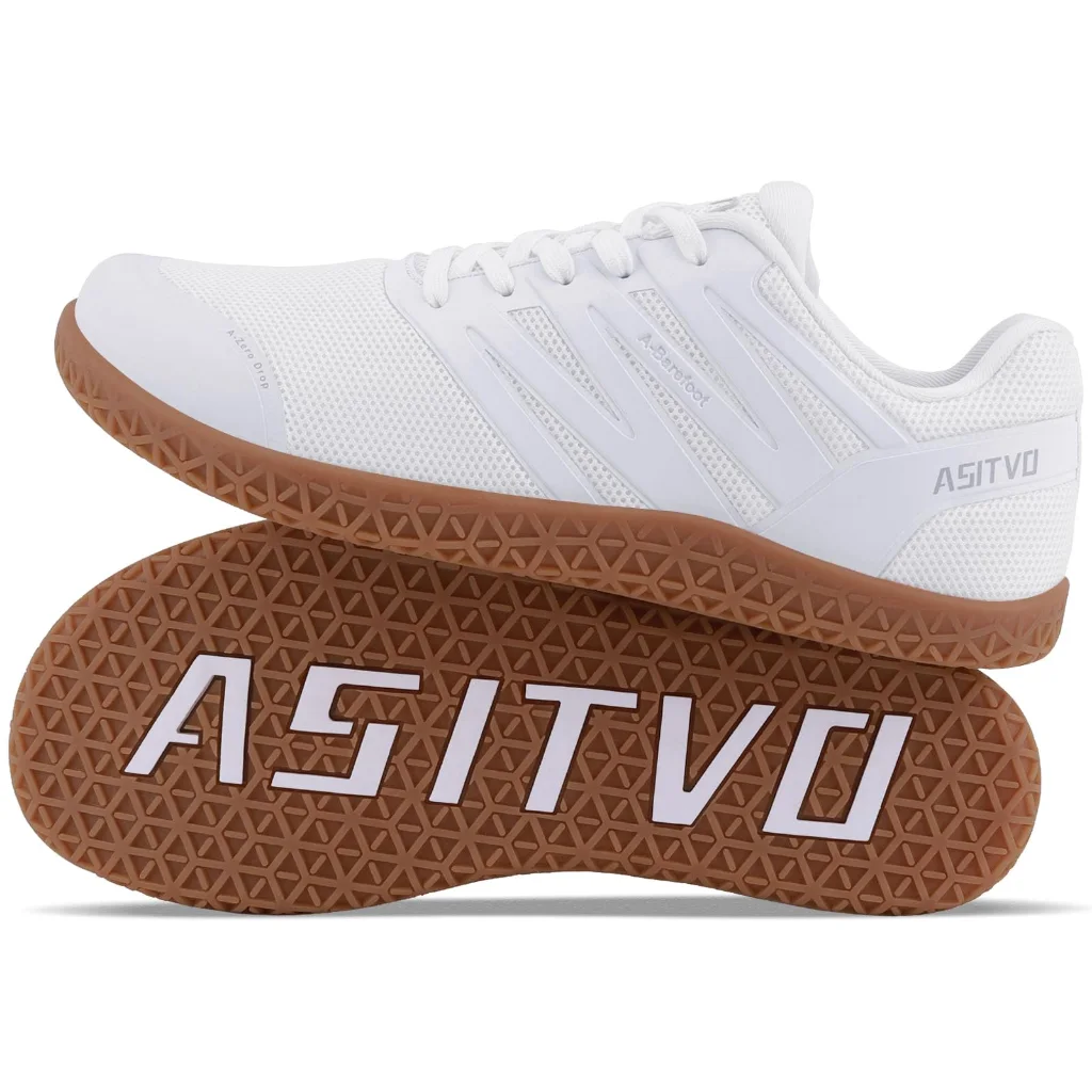 ASITVO Wide Barefoot Trainer in White / Gum Sole, view 2