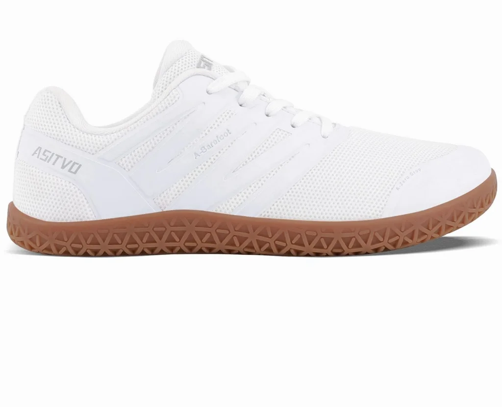 ASITVO Wide Barefoot Trainer in White / Gum Sole, view 4