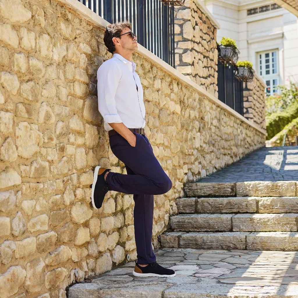 ASITVO Wide Canvas Boat Loafer in Carbon Black, view 2