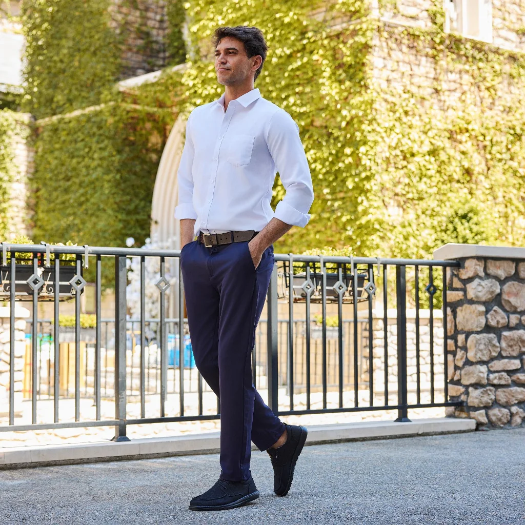ASITVO Wide Canvas Boat Loafer in Pitch Black, view 2