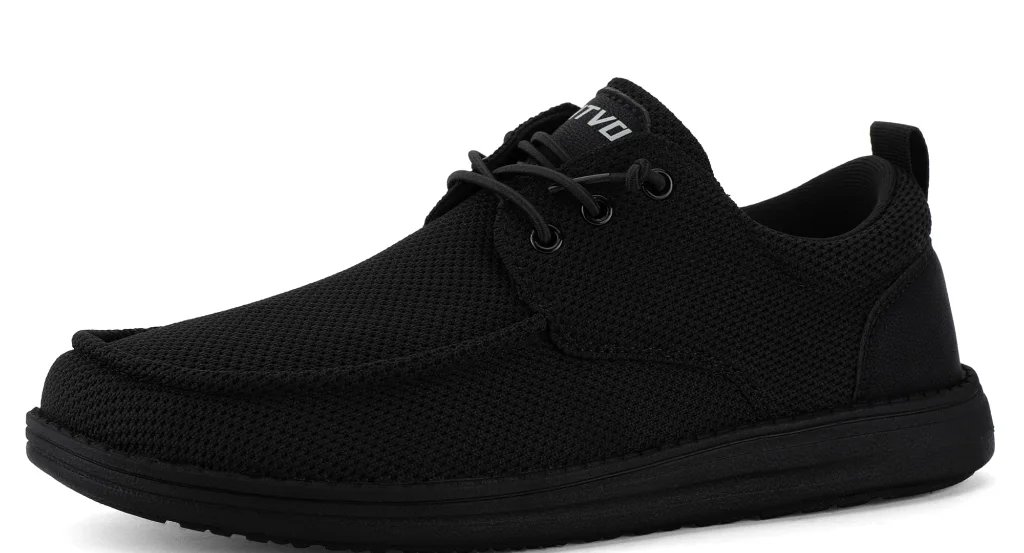 ASITVO Wide Heather Knit Boat Loafer in Black