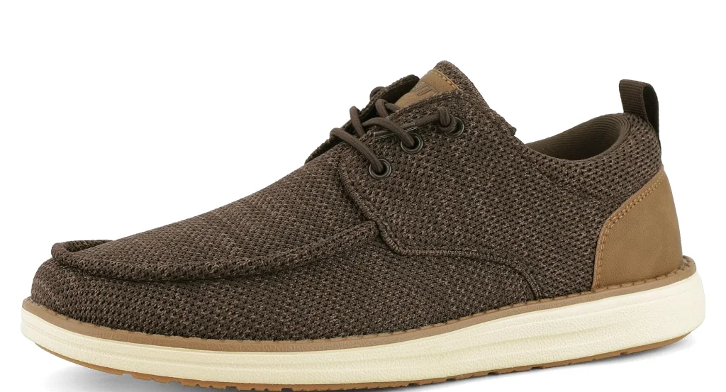 ASITVO Wide Heather Knit Boat Loafer in Dark Brown