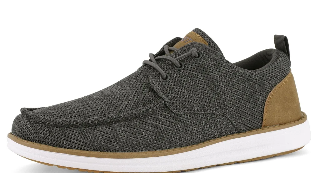 ASITVO Wide Heather Knit Boat Loafer in Dark Gray