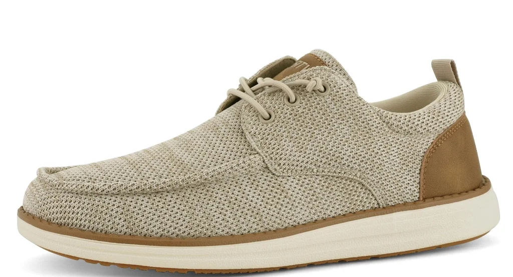 ASITVO Wide Heather Knit Boat Loafer in Light Brown