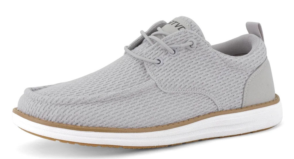 ASITVO Wide Mesh Knit Boat Loafer in Light Gray