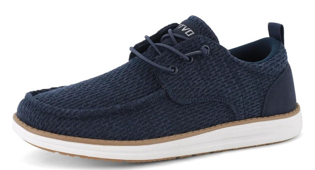 ASITVO Wide Mesh Knit Boat Loafer in Navy