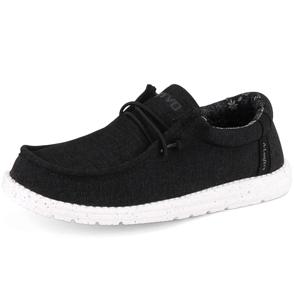 ASITVO Wide Slip-On Loafer in Coal Black