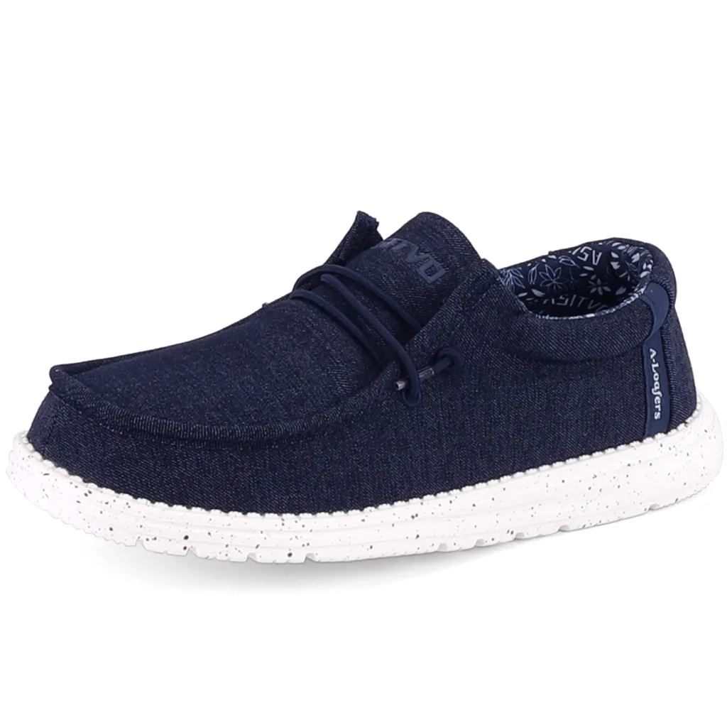 ASITVO Wide Slip-On Loafer in Navy