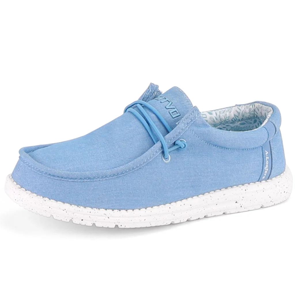 ASITVO Wide Slip-On Loafer in Sky Blue