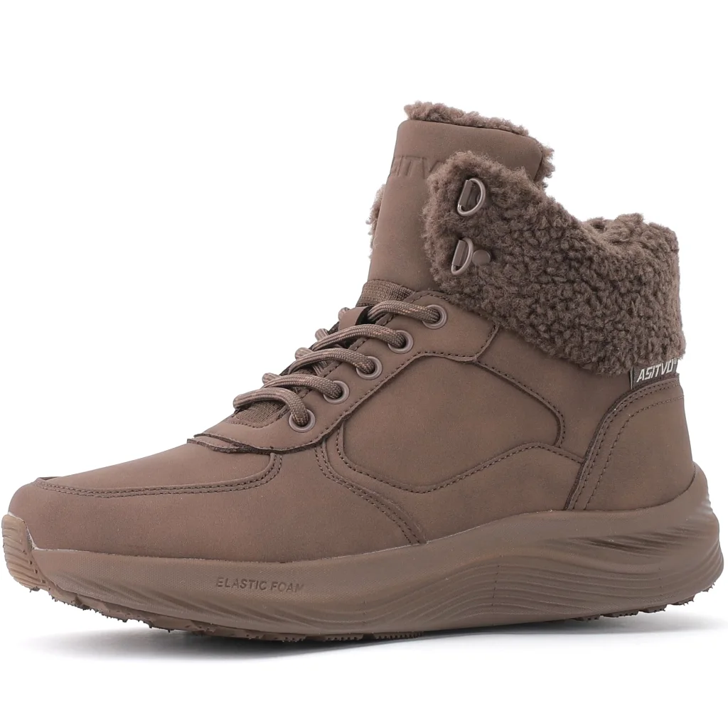 ASITVO Women’s Fur-Lined Snow Boot in Dark Brown