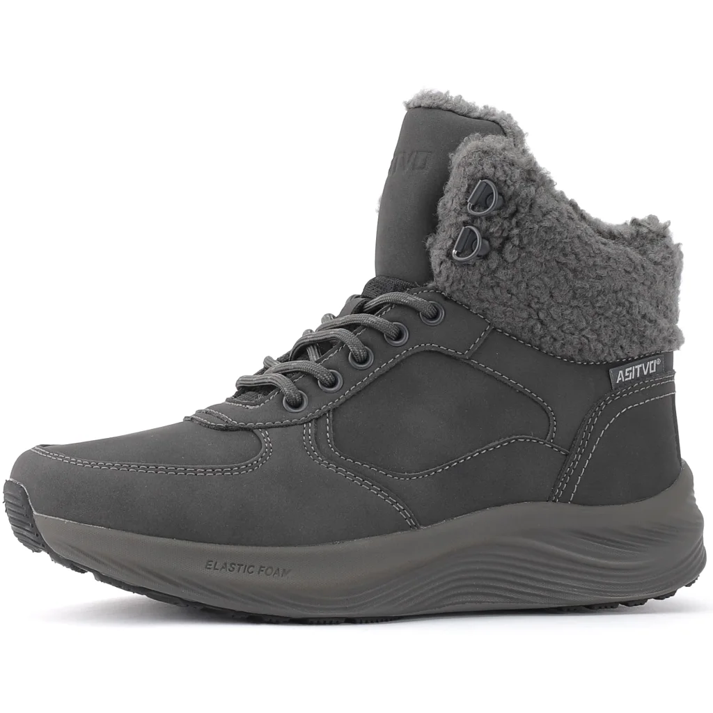 ASITVO Women’s Fur-Lined Snow Boot in Dark Gray