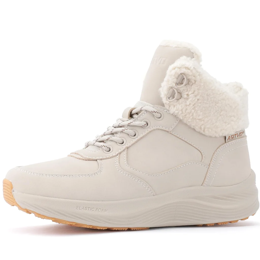 ASITVO Women’s Fur-Lined Snow Boot in Off-White