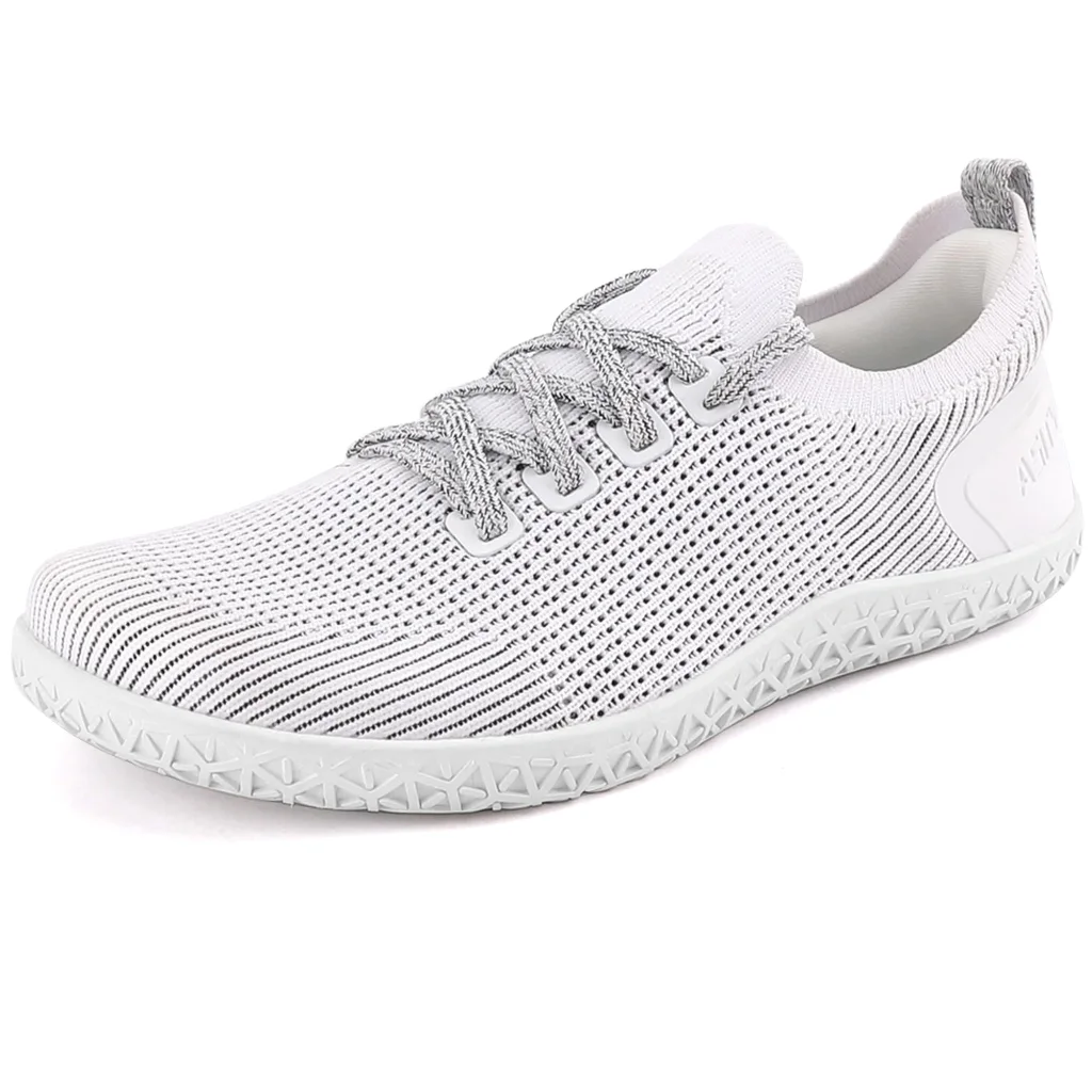 ASITVO Women’s Knit Barefoot Sneaker in Ivory White Black, view 2