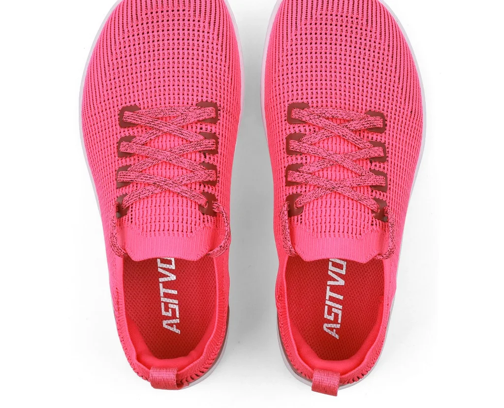 ASITVO Women’s Knit Barefoot Sneaker in Rose Red, view 4